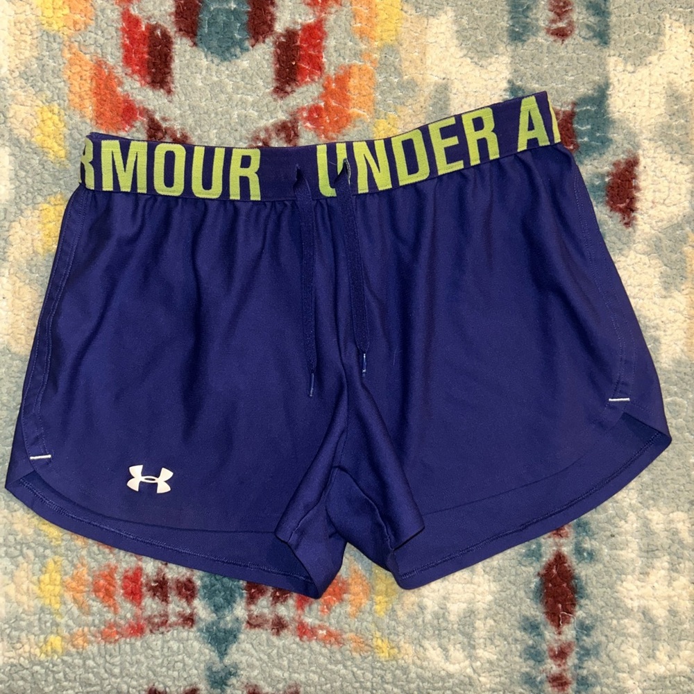 Purple and Green Under Armor Shorts Small